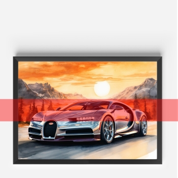 Poster Bugatti Chiron abstrakt Modell 4